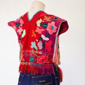 Traditional Zinacantan handwoven poncho style blouse